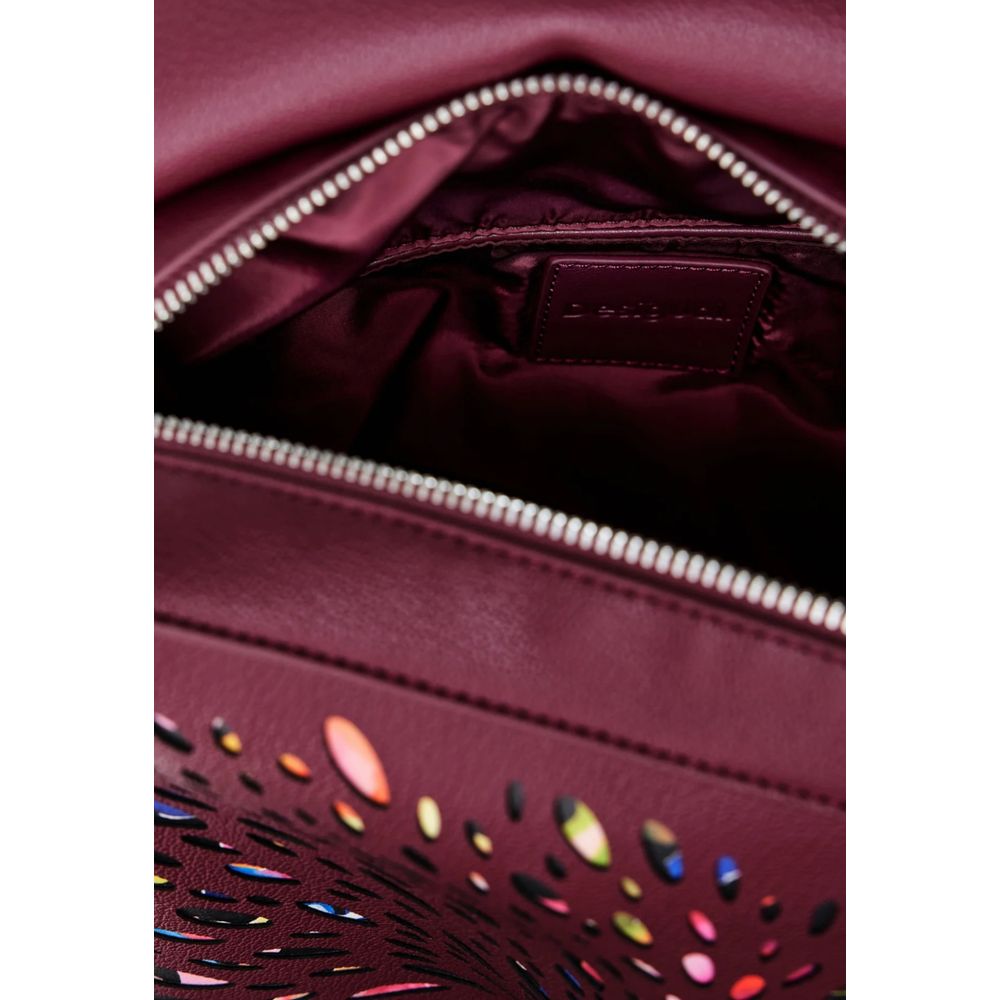 Desigual Bordeaux polietilen sırt çantası